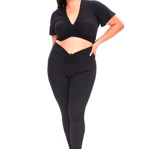 F21 plus drawstring legging Blk 2x